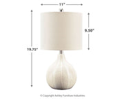 Rainermen - Ceramic Table Lamp  - Off White - R&R Furniture Gallery (Fountain Valley, CA)