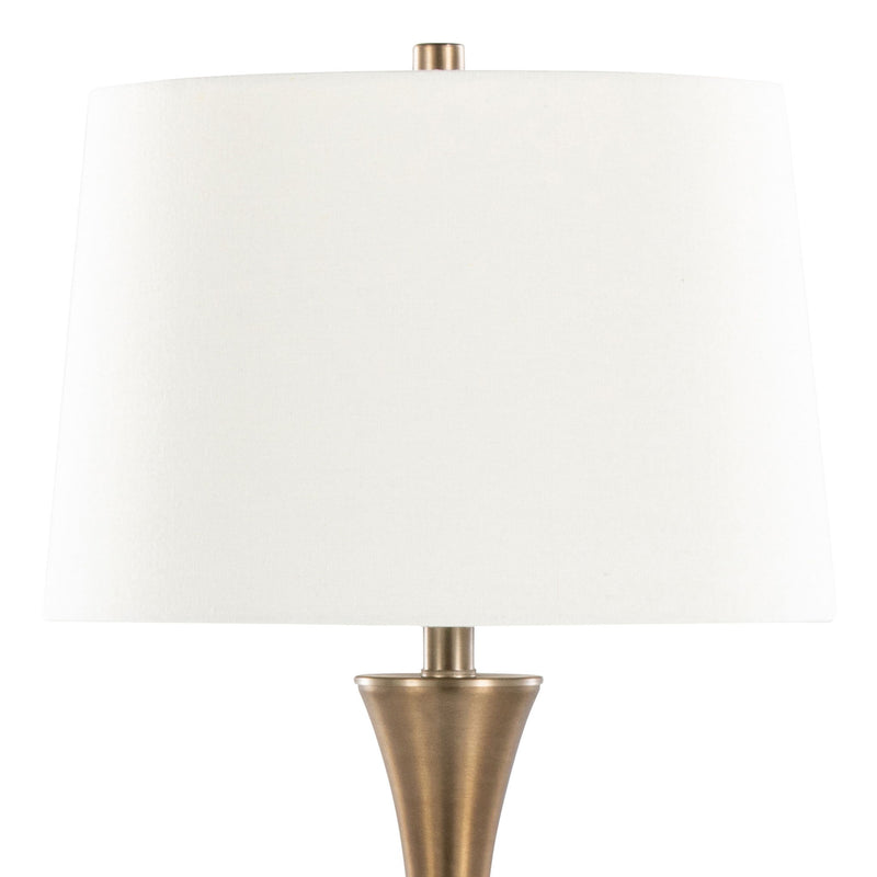 Pair of Lumi Source Lenuxe contemporary elegant table lamps in a set, featuring sleek design and modern aesthetic.
