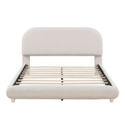 Upholstered Platform Bed With Thick Solid Frame And Stylish Curve-Shaped Design - R&R Furniture Gallery (Fountain Valley, CA)