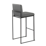 Lumi Source Fuji high back barstool with elegant contemporary design, featuring sleek wooden legs and a cushioned seat.