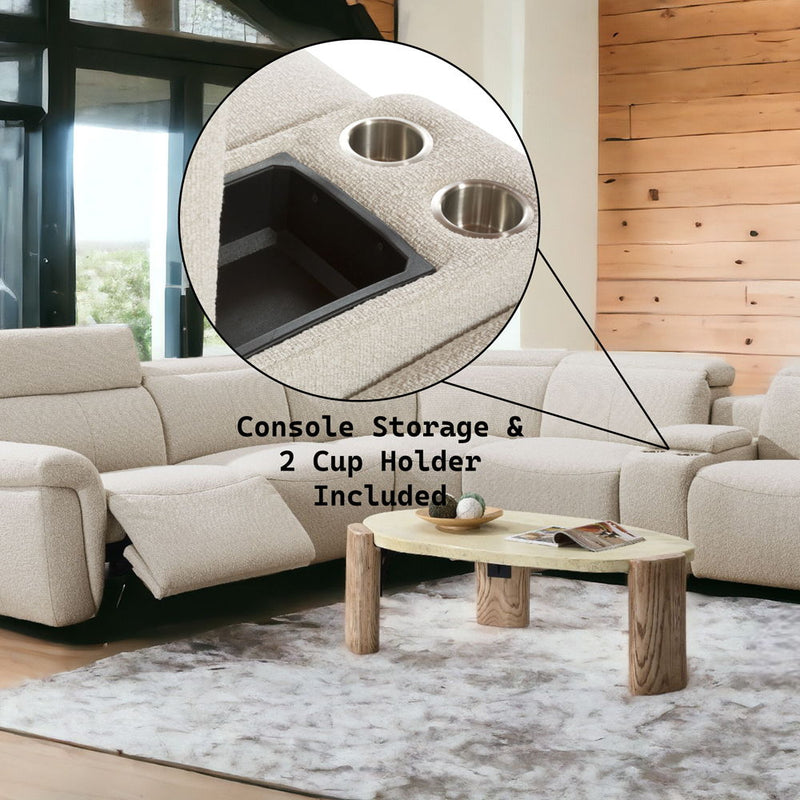 Dayana - Power Motion Sectional Sofa - Beige Boucle - R&R Furniture Gallery (Fountain Valley, CA)