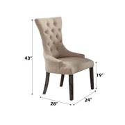 Gerardo - Linen Side Chair (Set of 2) - Beige & Weathered Espresso - R&R Furniture Gallery (Fountain Valley, CA)
