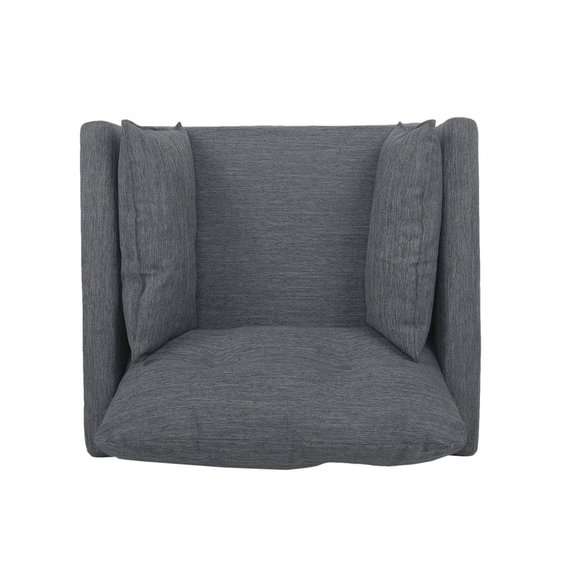 Enchantica - Upholstered Fabric Club Chair With Button Tufted And 2 Accent Pillows - R&R Furniture Gallery (Fountain Valley, CA)