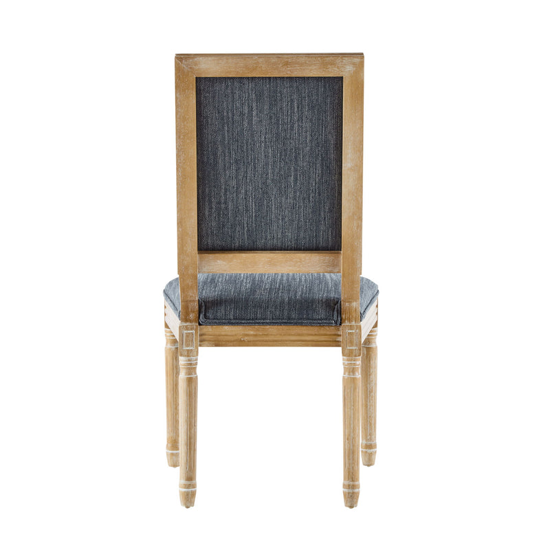French Country Style Dining Chair With Upholstered Seating And Fluted Legs - R&R Furniture Gallery (Fountain Valley, CA)