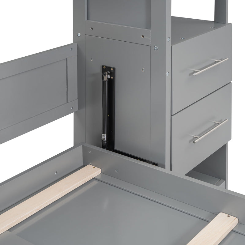 Murphy Wall Bed With LED Lights, Shelves And Drawers - R&R Furniture Gallery (Fountain Valley, CA)
