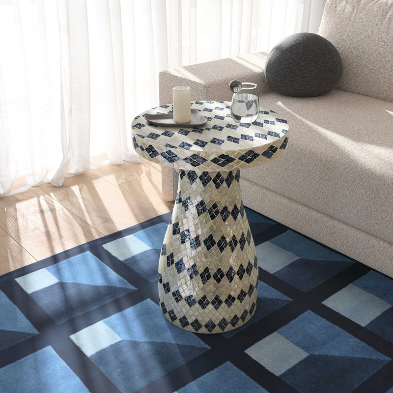Halio - Checkered Shell Side Table - R&R Furniture Gallery (Fountain Valley, CA)