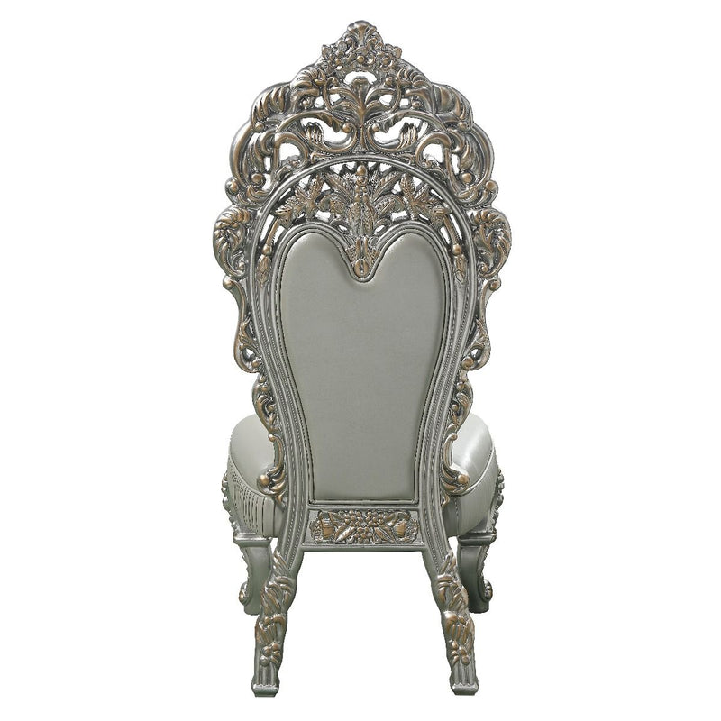 Sandoval - Side Chair (Set of 2) - Beige Synthetic Leather & Champagne - R&R Furniture Gallery (Fountain Valley, CA)