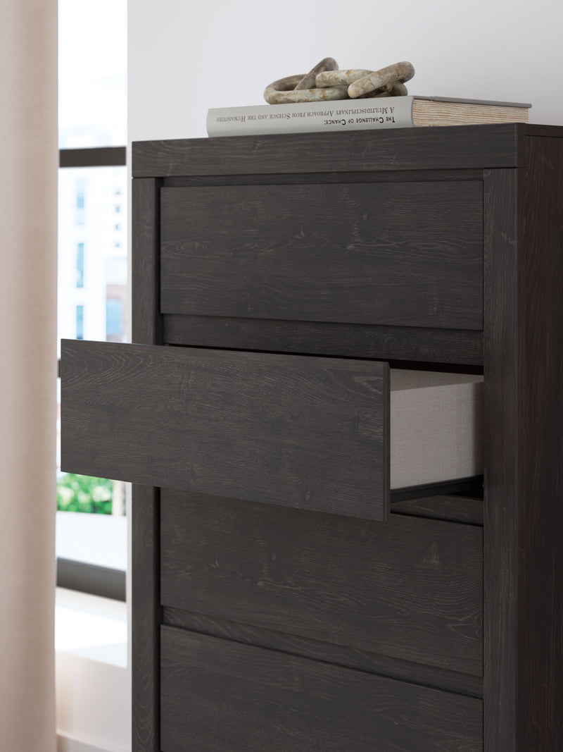 Fraluna - Five Drawer Chest - Charcoal - R&R Furniture Gallery (Fountain Valley, CA)