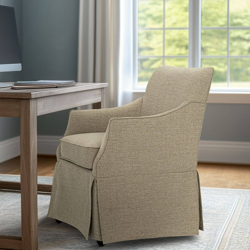 London - Upholstered Skirted Dining Arm Chair - R&R Furniture Gallery (Fountain Valley, CA)