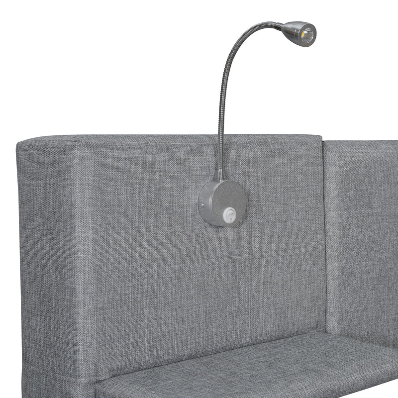 Upholstered Platform Bed With Reading Lights, Drawers, Trundle And Shelves - R&R Furniture Gallery (Fountain Valley, CA)