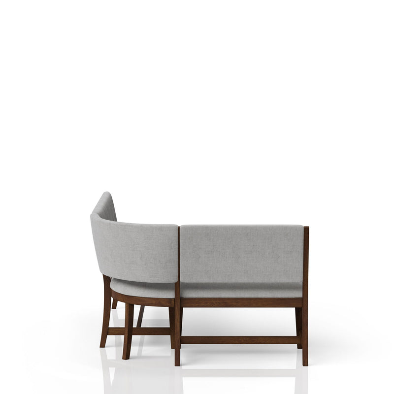 Curved Dining Bench Upholstered Curved Bench - Beige - R&R Furniture Gallery (Fountain Valley, CA)