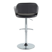 Set of 2 Lumi Source Margarite contemporary adjustable barstools with swivel, rounded T-footrest, ideal for modern kitchen or bar area.