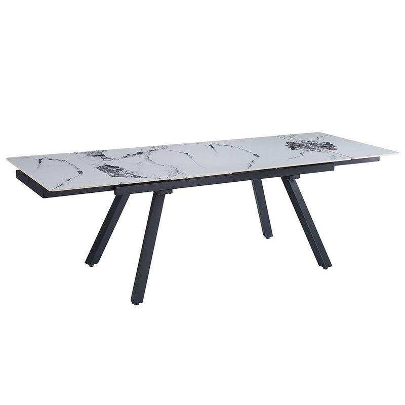 Damita - Ceramic Top Dining Table - White & Black - R&R Furniture Gallery (Fountain Valley, CA)