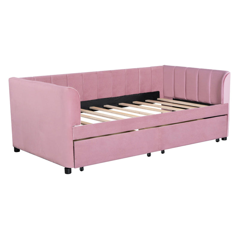 Upholstered Daybed With Ergonomic Design Backrest - R&R Furniture Gallery (Fountain Valley, CA)