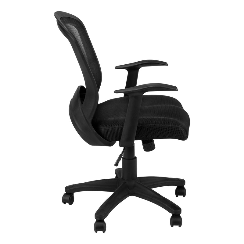 Office Chair, Adjustable Height, Swivel, Ergonomic, Armrests, Mesh - Black - R&R Furniture Gallery (Fountain Valley, CA)