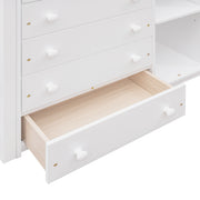 DreamHaus bunk bed with six drawers, flexible shelves, and a bottom bed on wheels, ideal for space-saving bedroom storage.