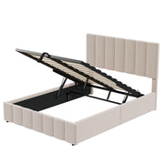 Elegant Upholstered Platform Bed With Hydraulic Storage System - R&R Furniture Gallery (Fountain Valley, CA)