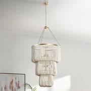 Amanda - Beaded Chandelier - White - R&R Furniture Gallery (Fountain Valley, CA)