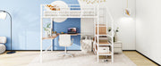 Loft Bed With Desk And Grid, Stylish Frame With Lateral Storage Ladder And Wardrobe - R&R Furniture Gallery (Fountain Valley, CA)