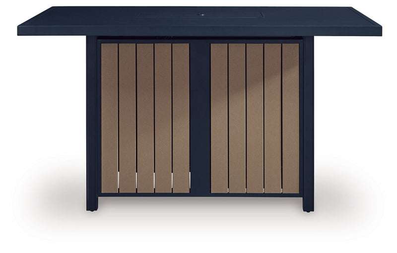 East Beach - Rectangular Bar Table With Fire Pit - Blue - R&R Furniture Gallery (Fountain Valley, CA)