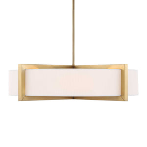 Cresson - 4 Light Drum Pendant - White / Gold