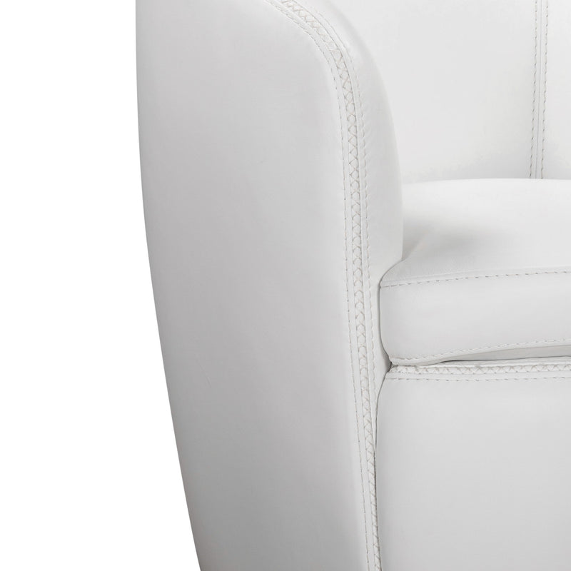 Barolo - 100% Italian Leather Swivel Club Chair (Set of 2)