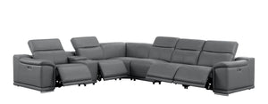 2679 - 7-Piece L-Shaped Power Reclining Sectional In Genuine Leather (4 Recliners)