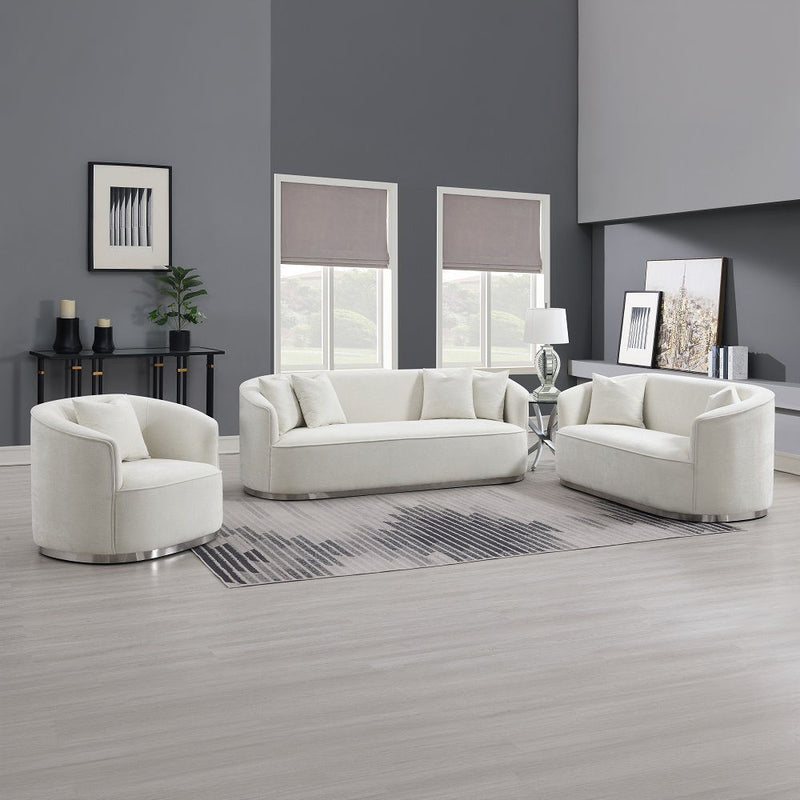Odette - Sofa With 4 Pillows - Beige Chenille - R&R Furniture Gallery (Fountain Valley, CA)