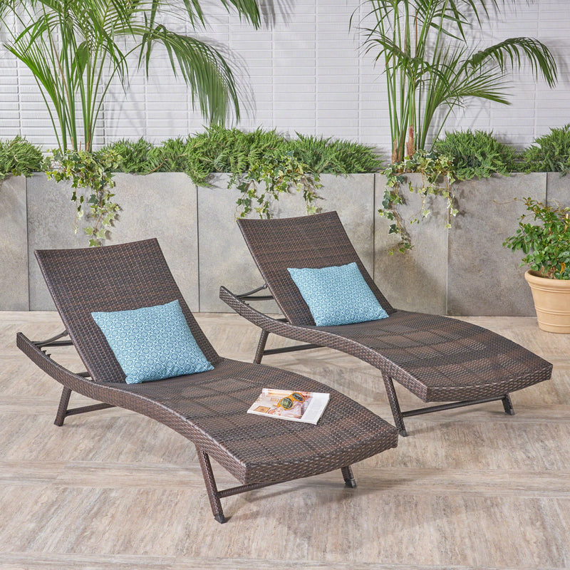 Kauai - Modern Style Wicker Chaise Lounge - Brown Multi - R&R Furniture Gallery (Fountain Valley, CA)
