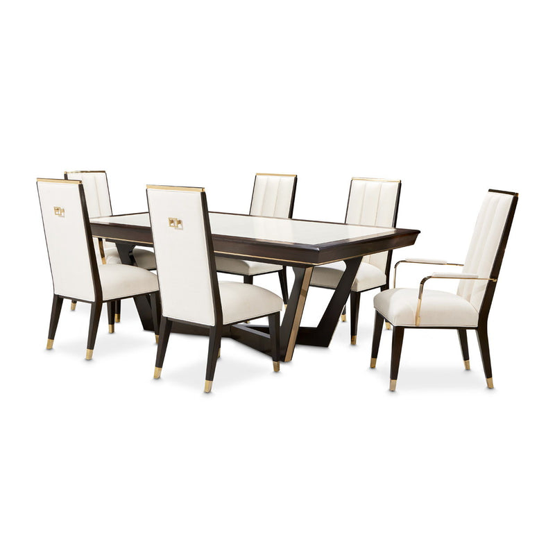 Belmont Place - Rectangular Dining Table - White / Dark Brown - R&R Furniture Gallery (Fountain Valley, CA)