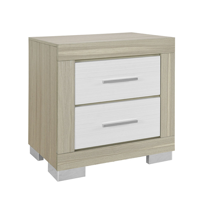 Elsa - 2 Toned Nightstand With Bar Handle And Spacious Drawers - R&R Furniture Gallery (Fountain Valley, CA)