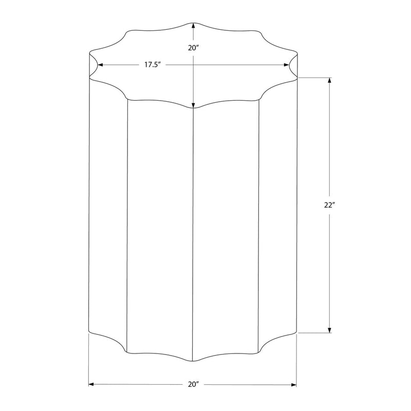 Drum Accent Side Table, Stylish Scalloped Design - R&R Furniture Gallery (Fountain Valley, CA)