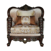 Devayne - Chair With 2 Pillows (Same Lv01584) - Pattern Fabric & Dark Walnut - R&R Furniture Gallery (Fountain Valley, CA)