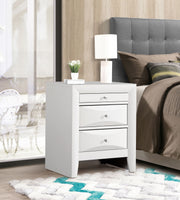 Modern design accent nightstand by Glory Furniture featuring sleek lines and a compact wooden surface for bedside storage.