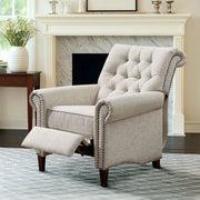 Aidan - Push Back Recliner Chair With Tufted Back And Nailhead Trim - Cream - R&R Furniture Gallery (Fountain Valley, CA)