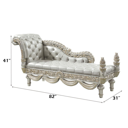 Sandoval - Bench - Beige Synthetic Leather & Champagne - R&R Furniture Gallery (Fountain Valley, CA)