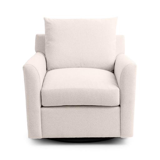 Classic Home Olivia swivel chair with a cushioned seat, wooden base, and modern design, perfect for living room or office.