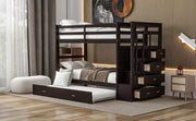 DreamHaus bunk bed with staircase and trundle, featuring a sturdy wooden frame, multiple sleeping areas, and built-in safety rails.