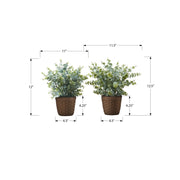 Artificial eucalyptus grass plants, set of 2, 8th Street, with green leaves and realistic foliage for home or office decor.