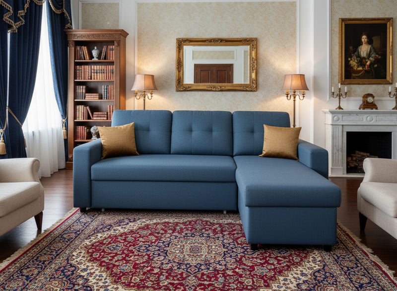 Convertible L Shaped Sectional Sleeper Sofa Bed, Saving Pull Out Couch - R&R Furniture Gallery (Fountain Valley, CA)