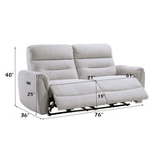 Eastre - Power Motion Sofa With USB Port - Beige Chenille - R&R Furniture Gallery (Fountain Valley, CA)