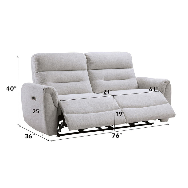 Eastre - Power Motion Sofa With USB Port - Beige Chenille - R&R Furniture Gallery (Fountain Valley, CA)