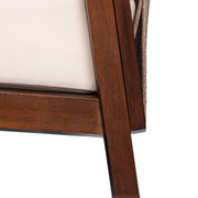 Outdoor Lounge Chair With Woven Backrest, Solid Wood Frame, Comfortable Cushions - R&R Furniture Gallery (Fountain Valley, CA)