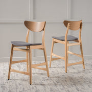 Noble House retro modern counter height stool set with cushioned seats and sleek design, perfect for kitchen or bar area.