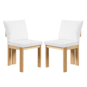 Set of 2 Noble House indoor dining chairs with wooden legs and upholstered seats, ideal for kitchen or dining room.