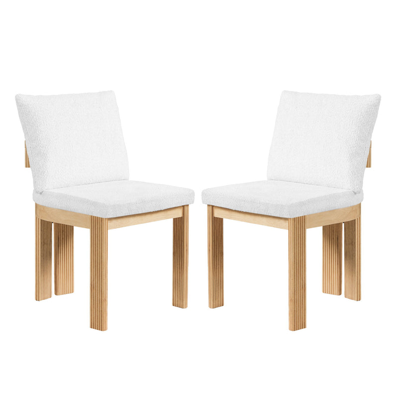 Set of 2 Noble House indoor dining chairs with wooden legs and upholstered seats, ideal for kitchen or dining room.