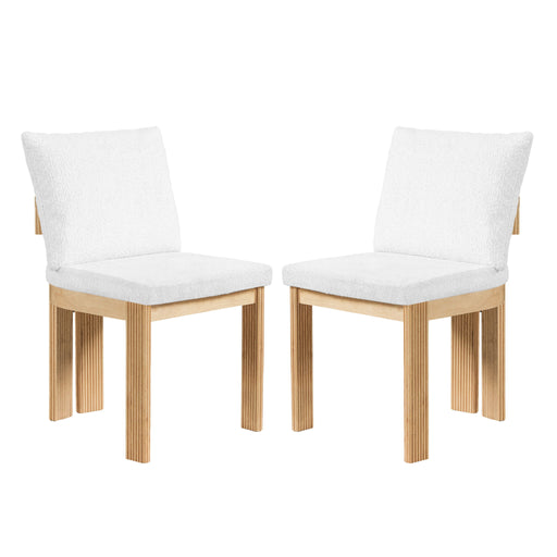 Set of 2 Noble House indoor dining chairs with wooden legs and upholstered seats, ideal for kitchen or dining room.