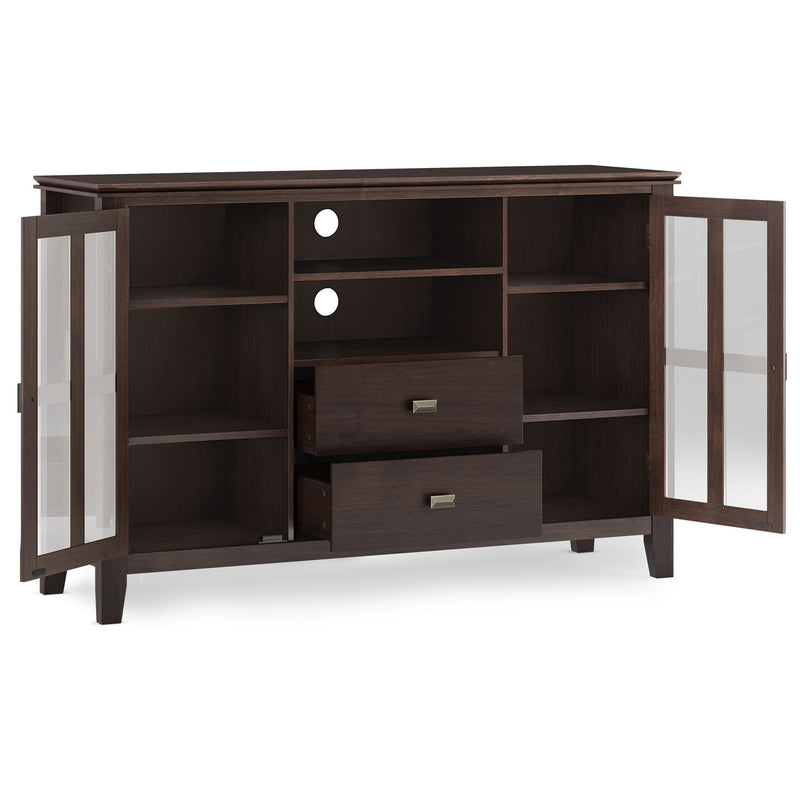Artisan - Tall TV Media Stand - Dark Chestnut Brown - R&R Furniture Gallery (Fountain Valley, CA)