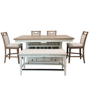 Americana Modern Dining - Upholstered Counter Bench - Cotton - R&R Furniture Gallery (Fountain Valley, CA)