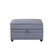 Bois II - Ottoman With Storage - Gray Velvet - R&R Furniture Gallery (Fountain Valley, CA)